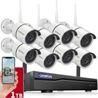 🎥 2021 latest model - ohwoai wireless security camera system, 8ch 1080p nvr, 8x 1080p hd indoor/outdoor ip cameras, home cctv surveillance system with 1tb hard drive, waterproof design, remote access, plug & play, night vision logo