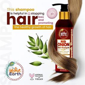 img 2 attached to 🧅 "Продукт The Indie Earth Red Onion Anti Hair Loss & Hair Growth Combo: Мощный двойной комплект 400 мл красного лукового масла и шампуня для достижения оптимальных результатов