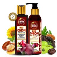 🧅 the indie earth red onion anti hair loss & hair growth combo: powerful 400ml red onion oil & shampoo duo for optimal results logo