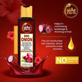 img 1 attached to 🧅 "Продукт The Indie Earth Red Onion Anti Hair Loss & Hair Growth Combo: Мощный двойной комплект 400 мл красного лукового масла и шампуня для достижения оптимальных результатов