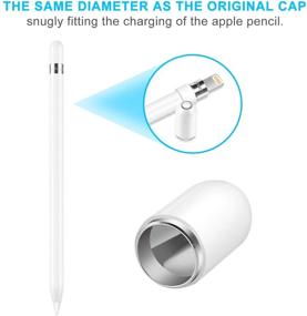img 3 attached to Magnetic Replacement Cap: Enhanced 🧲 Apple Pencil 1st Gen Experience - White