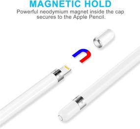 img 2 attached to Magnetic Replacement Cap: Enhanced 🧲 Apple Pencil 1st Gen Experience - White