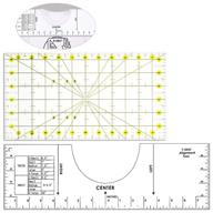 18 inch t-shirt graphic ruler guide for htv vinyl alignment, includes clothing size chart and acrylic quilting ruler. ideal for sublimation designs, fabric cutting, quilting, and sewing crafts. logo