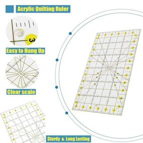 img 2 attached to 18 Inch T-Shirt Graphic Ruler Guide for HTV Vinyl Alignment, Includes Clothing Size Chart and Acrylic Quilting Ruler. Ideal for Sublimation Designs, Fabric Cutting, Quilting, and Sewing Crafts.