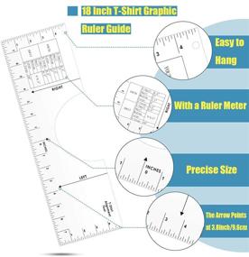 img 3 attached to 18 Inch T-Shirt Graphic Ruler Guide for HTV Vinyl Alignment, Includes Clothing Size Chart and Acrylic Quilting Ruler. Ideal for Sublimation Designs, Fabric Cutting, Quilting, and Sewing Crafts.