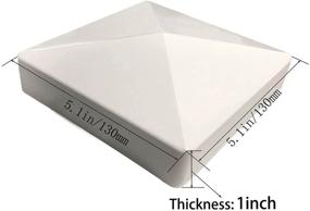 img 1 attached to 🔝 Premium Vinyl Pyramid Fence Post Caps - 2 Pack, Fits 5" x 5" Vinyl Posts, White PVC/Vinyl, High Quality