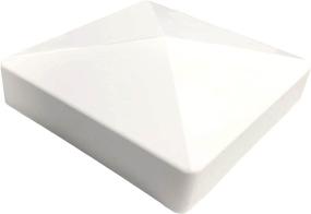 img 3 attached to 🔝 Premium Vinyl Pyramid Fence Post Caps - 2 Pack, Fits 5" x 5" Vinyl Posts, White PVC/Vinyl, High Quality