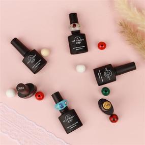 img 1 attached to 🎄 HTPARY Christmas Gel Nail Polish Set - 6 Colors: Dark Green, Red, and White Winter Kit with UV LED Glitter - Perfect Manicure Gifts Box Set for New Year Party!