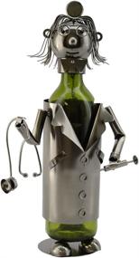 img 1 attached to 🍷 WINE BODIES Lady Doctor Metal Wine Bottle Holder - Charcoal: Unique and Stylish Wine Storage Solution