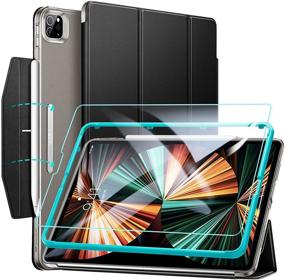 img 4 attached to 📱 ESR Ascend Trifold Case for iPad Pro 12.9 Inch 2021 (5th Gen) – Enhanced Protection with Tempered-Glass Screen Protector, Pencil Wireless Charging, Auto Sleep/Wake – Black