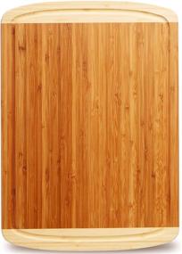 img 4 attached to Organic Bamboo Cutting Board - Lifetime Replacement Kitchen Cutting Board - Wood Butcher Block for Meat, Chopping Vegetables - Greener Chef