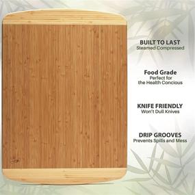 img 1 attached to Organic Bamboo Cutting Board - Lifetime Replacement Kitchen Cutting Board - Wood Butcher Block for Meat, Chopping Vegetables - Greener Chef