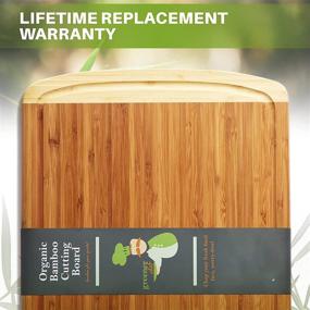 img 3 attached to Organic Bamboo Cutting Board - Lifetime Replacement Kitchen Cutting Board - Wood Butcher Block for Meat, Chopping Vegetables - Greener Chef