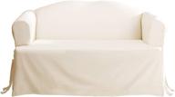 🦆 surefit home décor sf28610 duck solid t-cushion loveseat cover in natural color - relaxed fit, 100% cotton, machine washable, one-piece design logo