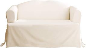 img 4 attached to 🦆 SureFit Home Décor SF28610 Duck Solid T-Cushion Loveseat Cover in Natural Color - Relaxed Fit, 100% Cotton, Machine Washable, One-Piece Design