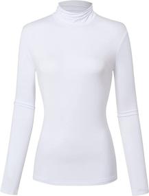 img 4 attached to 👚 OCALLK Women's Lightweight Thermal Turtleneck Pullover: Stylish Slim-Fit Long Sleeve Underwear Tops