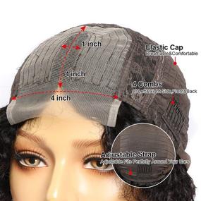 img 2 attached to Vipbeauty Pixie Cut Curly Short Bob Wig: Natural Hairline Brazilian Short Curly Bob Lace Front Wig for Black Women - 150% Density Pre Plucked 6 Inch Closure Wig