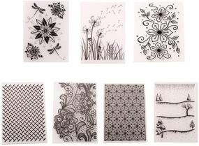 img 4 attached to 🌸 7Pcs Flower Patterns Plastic Embossing Folder DIY Craft Template Molds Stamp Stencils Scrapbook Paper Cards Photo Album Making Tool