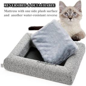 img 1 attached to Gefryco Toast Bread Slice Cat Beds for Indoor Cats and Small Dogs - Creative Pet Mats Cushion Mattress