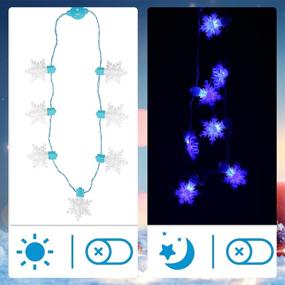 img 1 attached to 🌟 FUTUREPLUSX Light-Up Snowflake Necklace for Christmas, LED String Lights Winter Frozen Snowflake Decorations