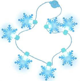 img 4 attached to 🌟 FUTUREPLUSX Light-Up Snowflake Necklace for Christmas, LED String Lights Winter Frozen Snowflake Decorations