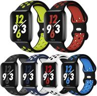 oribear sport band compatible with apple watch bands 44mm 42mm 45mm series 7/6/5/4 - breathable soft silicone replacement strap for women and men - iwatch 42mm series 3/2/1 nike+ - all styles - 6 pack logo