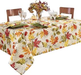 img 1 attached to 🌈 Vibrant and Stain-Resistant: Newbridge Contemporary Colorful Thanksgiving Tablecloth