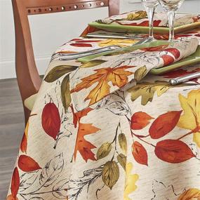 img 3 attached to 🌈 Vibrant and Stain-Resistant: Newbridge Contemporary Colorful Thanksgiving Tablecloth