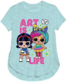 img 1 attached to 🎨 Lol Surprise Doll Express Yourself 2-Pack T-Shirt Set: MGA Girls Purple Heather T-Shirt & Art is Life Green Heather T-Shirt