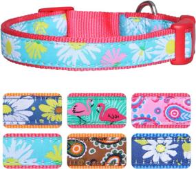 img 4 attached to 🐾 Pet Rejoir Dog Collar - Paisley Daisy Flamingo Patterns Christmas and Solid Dog Collar with Removable Bowtie - Adjustable Pet Collar for Small Medium and Large Dogs - Neck Sizes: 11-15", 15-19" and 19-25