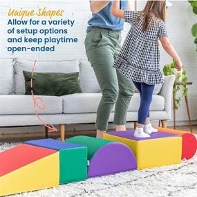 img 1 attached to 🐛 ECR4Kids - ELR-12683 SoftZone Climb and Crawl Foam Activity Play Set, Lightweight Shapes for Climbing, Crawling, and Sliding, Safe Playset for Toddlers and Preschoolers, 5-Piece Set, Primary Colors, Assorted