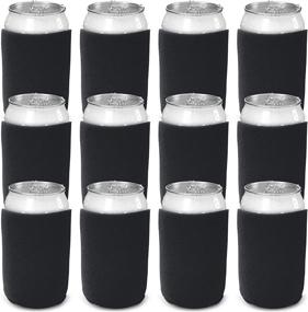 img 4 attached to 🍺 CSBD Beer Can Coolers Sleeves - Insulated Reusable Drink Caddies for Parties, Weddings & Events - Bulk 12 Pack, Black