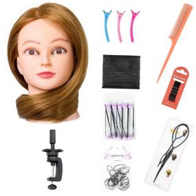 img 3 attached to 👩 SOPHIRE 26-28" Long Hair Mannequin Head: Real Hair, 9 Tools, Golden Makeup