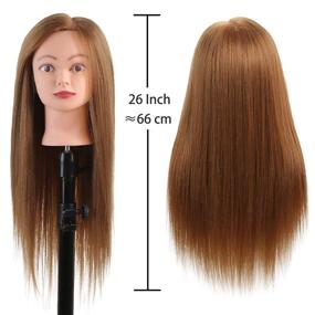 img 2 attached to 👩 SOPHIRE 26-28" Long Hair Mannequin Head: Real Hair, 9 Tools, Golden Makeup