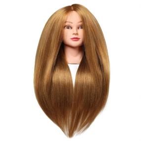img 4 attached to 👩 SOPHIRE 26-28" Long Hair Mannequin Head: Real Hair, 9 Tools, Golden Makeup