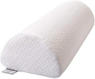 half moon bolster semi-roll pillow: ankle and knee support, leg elevation, back, lumbar, neck pain relief - premium quality memory foam for side and stomach sleepers logo