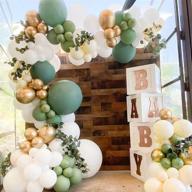 🎈 ysf diy balloon arch garland kit: stunning gold, green & white latex balloons for wedding, baby shower & birthday party decorations логотип