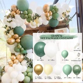 img 2 attached to 🎈 YSF DIY Balloon Arch Garland Kit: Stunning Gold, Green & White Latex Balloons for Wedding, Baby Shower & Birthday Party Decorations