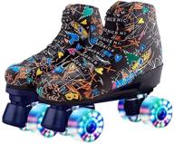 🎁 classic high-top roller skates for women and men - double row 4 wheels skating for indoor and outdoor fun - unisex christmas party skates with bag logo