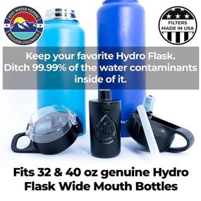 img 3 attached to 🚰 Hydro Flask Compatible Water Bottle Filter System - The Answer | Filter Straw Lid for Hydro Flask Bottles | American Made 5-Stage 2 Micron Filter Removes 99.9% of Tap Water Contaminants (32 & 40 OZ)