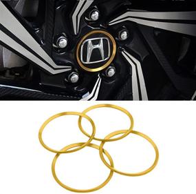 img 4 attached to 🔶 Центральные колпачки колес Honda Civic & Accord - 2016-2020, Полный комплект из 4 шт из алюминиевого сплава, Золото, Декоративные аксессуары