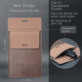 img 3 attached to 🖋️ Premium Leather Pocket Protector: Securely Holds 5 Pens, Innovative Design Ensures Pen Clip Protection. Perfect for Shirts and Lab Coats. 2-Pack, Durable Thick PU Leather.