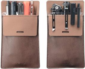 img 4 attached to 🖋️ Premium Leather Pocket Protector: Securely Holds 5 Pens, Innovative Design Ensures Pen Clip Protection. Perfect for Shirts and Lab Coats. 2-Pack, Durable Thick PU Leather.