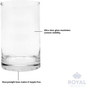 img 1 attached to 💐 Royal Imports Flower Glass Vase Decor - Elegant Wedding or Home Centerpiece (8" Wide x 8" Tall, Clear Cylinder Shape)