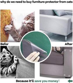 img 1 attached to 🐱 Cat Furniture Protector: 8 Pack, Self-Adhesive Scratch Cover with Twist Pins – Ultimate Furniture Protection from Cat Scratching for Sofas, Doors, Walls, and Seats