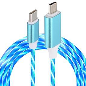 img 4 attached to 💡 KORABA 6FT LED Lighted USB C to USB C Cable: Fast Charging 60W for Samsung Galaxy S21/S21+, MacBook, iPad Pro 2020 (Blue Light)