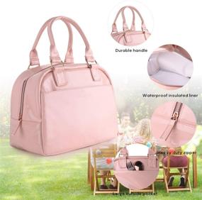 img 1 attached to 👜 Stylish Waterproof Insulated Lunch Bag for Women - Large Pink Capacity Lunch Cooler Purse - Keep Food Fresh