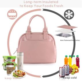img 2 attached to 👜 Stylish Waterproof Insulated Lunch Bag for Women - Large Pink Capacity Lunch Cooler Purse - Keep Food Fresh
