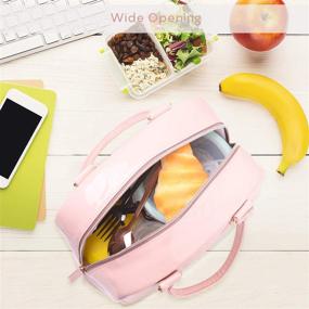 img 3 attached to 👜 Stylish Waterproof Insulated Lunch Bag for Women - Large Pink Capacity Lunch Cooler Purse - Keep Food Fresh