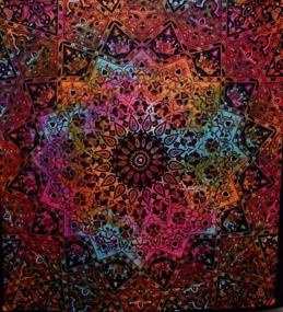 img 2 attached to Handicrafts Tie Dye Star Elephant Mandala Wall Hanging Tapestry 🎨 - Boho Hippie Hippy Beach Throw Coverlet Curtain 90x84 Inches, Multi Color